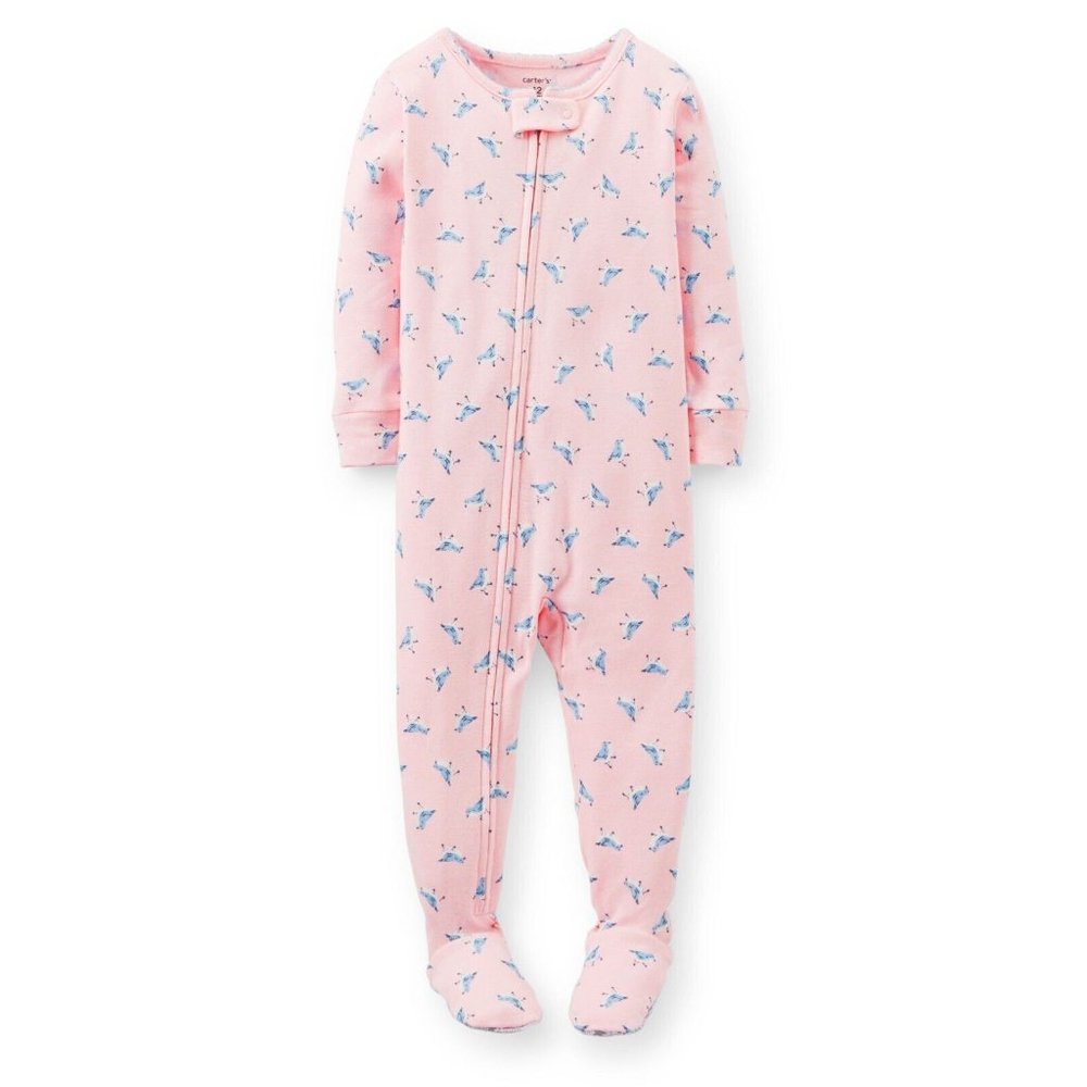 Carter's Toddler Girl Sleepwear Pajama Sleeper PINK Peach Seagull Full Z…